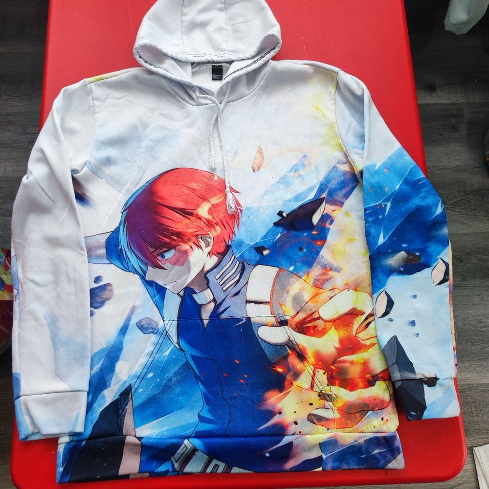 Anime My Hero Academy Shoto Todoroki hoodie youth size XL